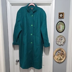 Vintage Plus Size Teal Trench Coat